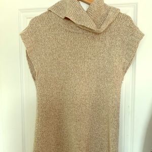 Cowlneck sweater - tan & gray